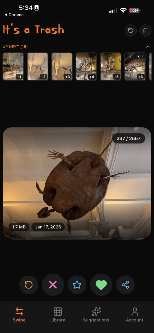 Its a Trash app screenshot